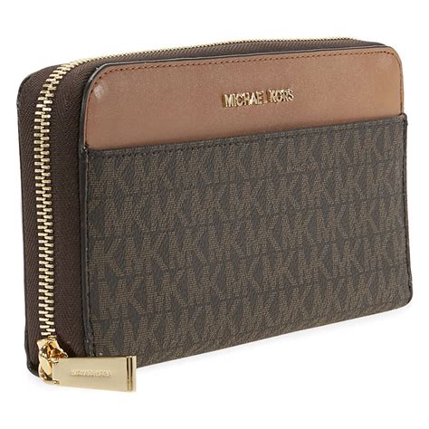 michael kors brown logo wallet|designer brown leather wallet.